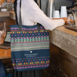 Hintergrund der geometrischen Folklore-Ornamente v Tasche