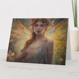 Hintergrund der glühenden Märchenflügel Dankeskarte