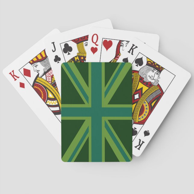 Hintergrund der grünen Aquamarinen Flagge der Unio Spielkarten (Rückseite)