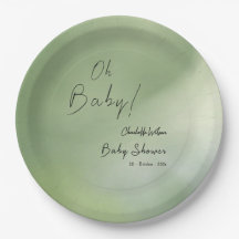 Hintergrund der grünen Wasserfarbe für Babydusche