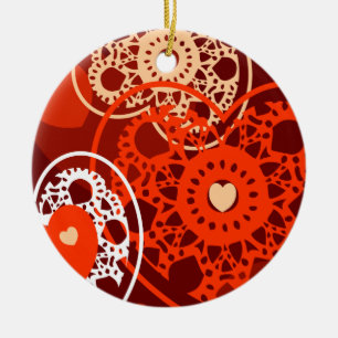 Hintergrund der Herzen, Verzierung Keramik Ornament