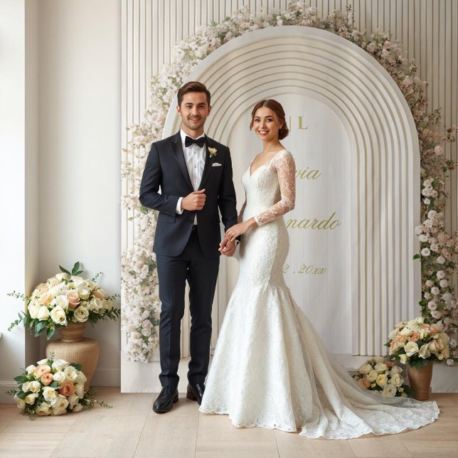 Hintergrund der Hochzeitskabine mit weißem Blumenb Wandteppich (Von Creator hochgeladen)