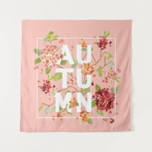 Hintergrund der Hortensia-Blume. Herbstauslegung Wandteppich