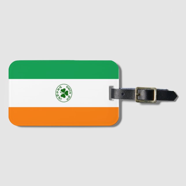 Hintergrund der irischen Flagge Gepäckanhänger (Vorderseite (Horizontal))