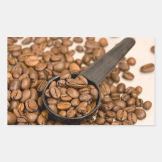 Hintergrund der Kaffeebohnen Rechteckiger Aufkleber