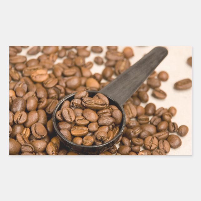 Hintergrund der Kaffeebohnen Rechteckiger Aufkleber (Vorderseite)