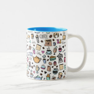 Hintergrund der Kaffeedose Zweifarbige Tasse