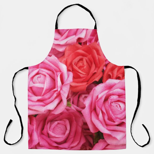 Hintergrund der künstlichen Rote Rose Schürze (Vorderseite)