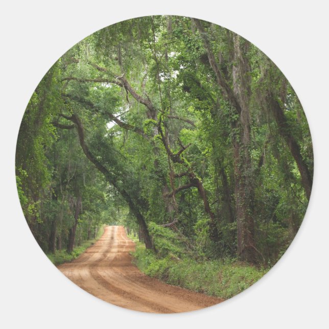 Hintergrund der LandstraßeRundschreiben Runder Aufkleber (Vorderseite)