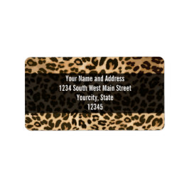 Hintergrund der Leopard-Printwerbung Adressaufkleber