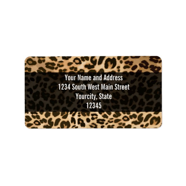 Hintergrund der Leopard-Printwerbung Adressaufkleber (Vorne)