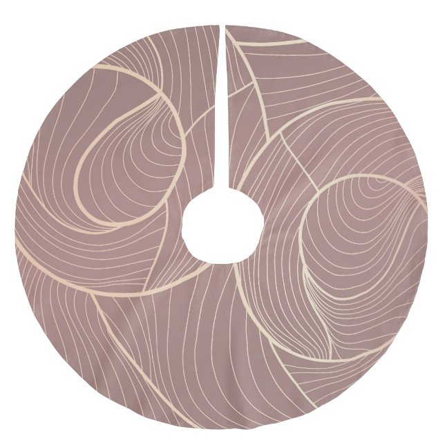 Hintergrund der Luxus Gold Lines Muster Polyester Weihnachtsbaumdecke (Vorderseite)
