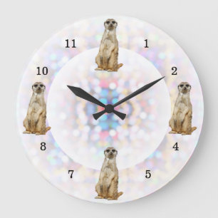 Hintergrund der Meerkat-Leuchten Große Wanduhr