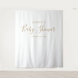 Hintergrund der Minimalistischen Gold Baby Dusche Wandteppich