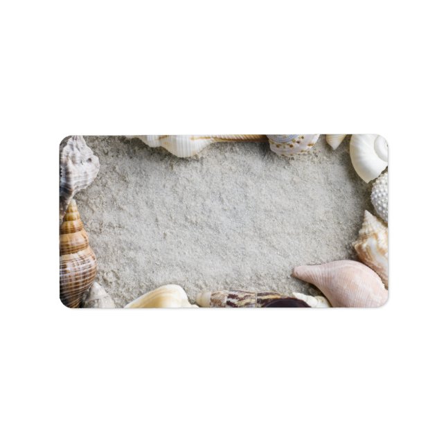 Hintergrund der Muschel - Beach Muscheln individue Adressaufkleber (Vorne)