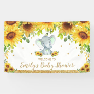 Hintergrund der neutralen Babydusche mit Elephant  Banner