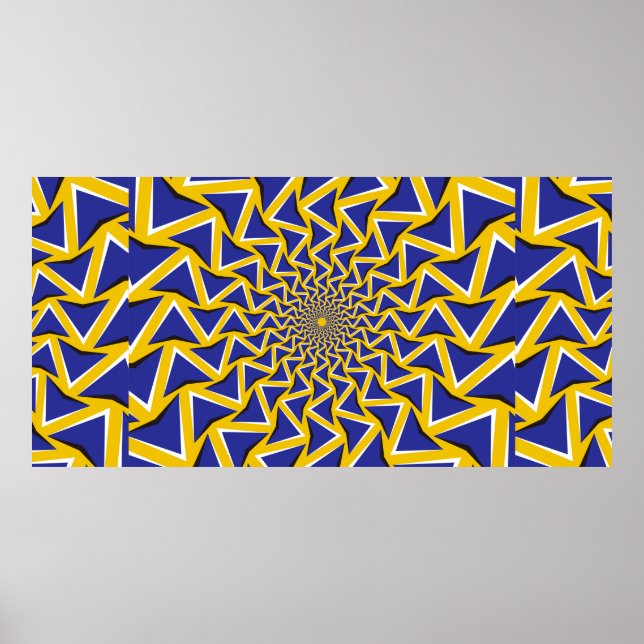 Hintergrund der optischen Täuschung Bitmap Blaue Poster (Vorne)