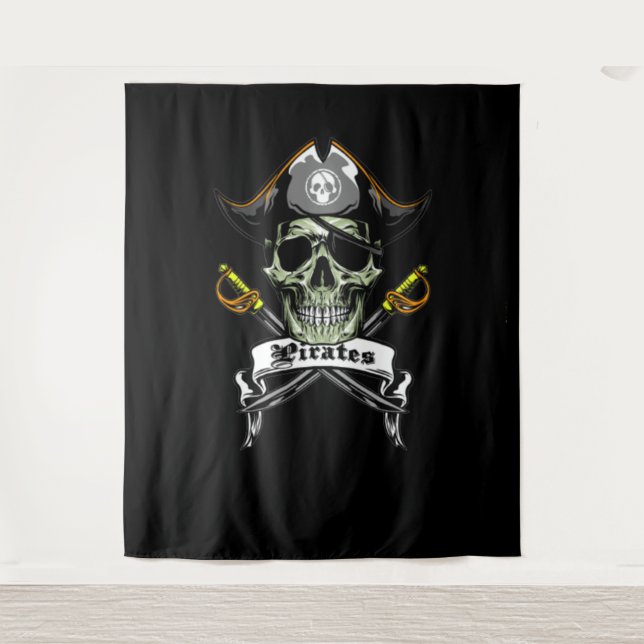 Hintergrund der Piratenknochen Wandteppich (Vorderseite)