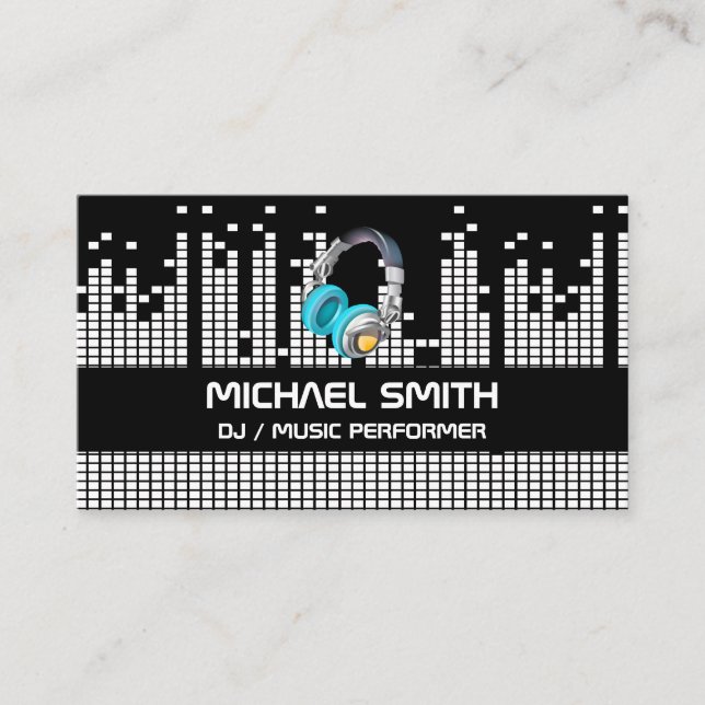 Hintergrund der Pixel-Sound-Bar | Kopfhörer Visitenkarte (Vorderseite)
