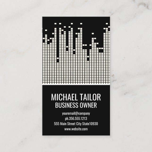 Hintergrund der Pixel-Sound-Bar Visitenkarte (Vorderseite)