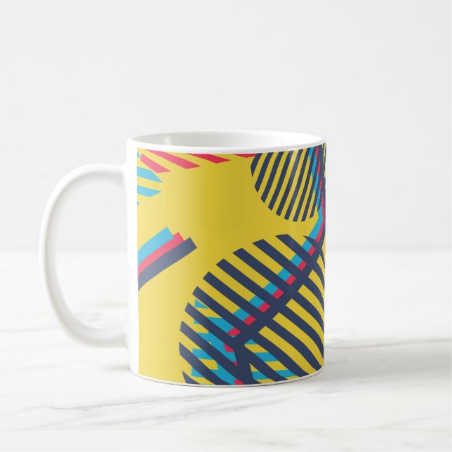 Hintergrund der Pop-Kunst, abstrakte geometrische  Kaffeetasse (Links)