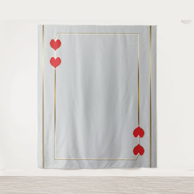 Hintergrund der Red Hearts Gold Card Fotografie Wandteppich (Vorderseite)
