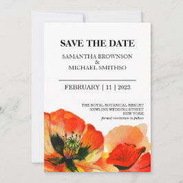 Hintergrund der Red Poppy Blume Foto Save The Date