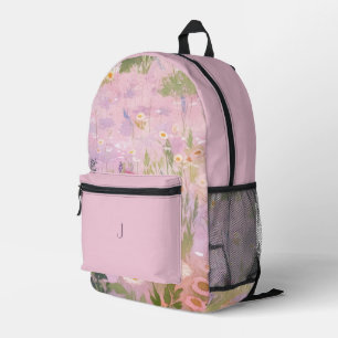 Hintergrund der rosa Frühlingshügel Bedruckter Rucksack