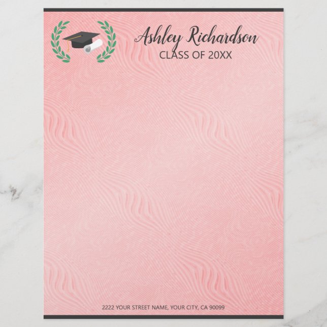 Hintergrund der rosa Textur Briefbogen (Vorderseite)