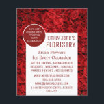 Hintergrund der Rote Rose, Werbung in Florenz Flyer<br><div class="desc">Hintergrund der Rote Rose,  floristrische Werbung Flyer von der Business Card Store.</div>