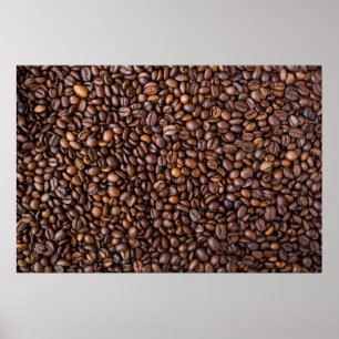 Hintergrund der Struktur der gerösteten Kaffeebohn Poster