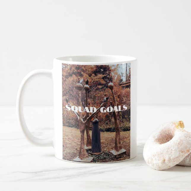 Hintergrund der Tasse von White Squad Goals (Mit Donut)