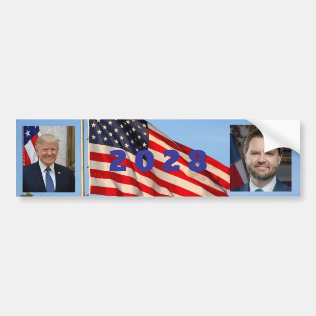 Hintergrund der Trump Vance Autoaufkleber-Flagge 2 Autoaufkleber (Vorne)