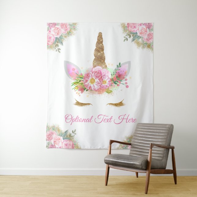 Hintergrund der Unicorn-Babydusche Wandteppich (Beispiel)