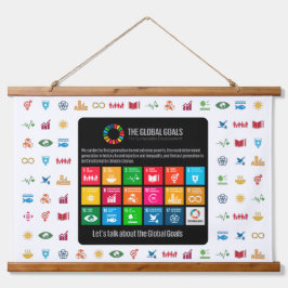 Hintergrund der Veranstaltung SDG Mauer Kunst für Wandteppich Mit Holzrahmen