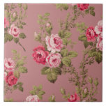 Hintergrund der Vintag rosa Rosen-alten Rose Fliese<br><div class="desc">Herrliche,  romantische Rosen und üppiges Grün auf dem Hintergrund der alten Rose. Das Muster ist nahtlos und kann mit den Schaltflächen   und - im Designwerkzeug nach oben oder unten skaliert werden.</div>