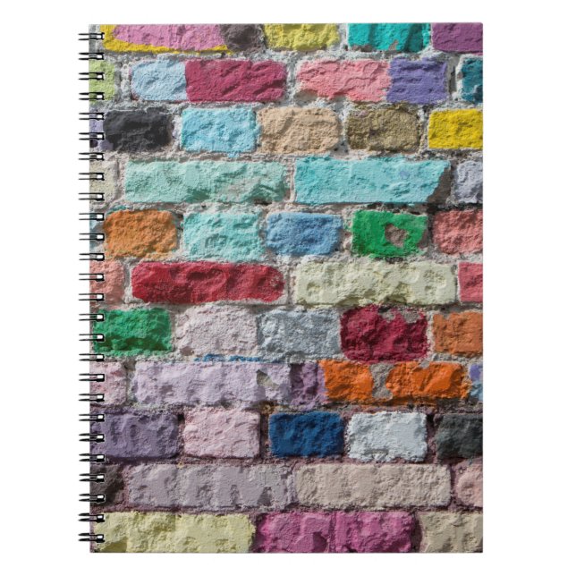 Hintergrund der Wandstruktur aus lackiertem Ziegel Notizblock (Vorderseite)