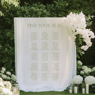 Hintergrund der weißen und grünen Hochzeitskizze Wandteppich