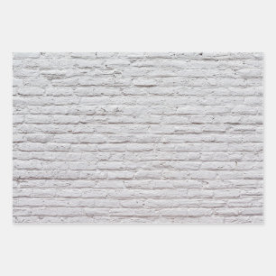 Hintergrund der weißen Ziegelwand Geschenkpapier Set