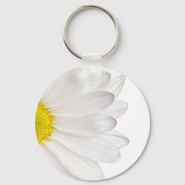 Hintergrund der White Daisy Blume - kundenspezifis Schlüsselanhänger (Vorderseite)