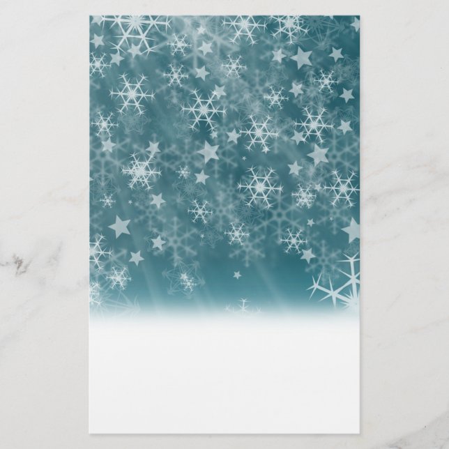 Hintergrund der Winterschneeflocke Briefpapier (Vorderseite)