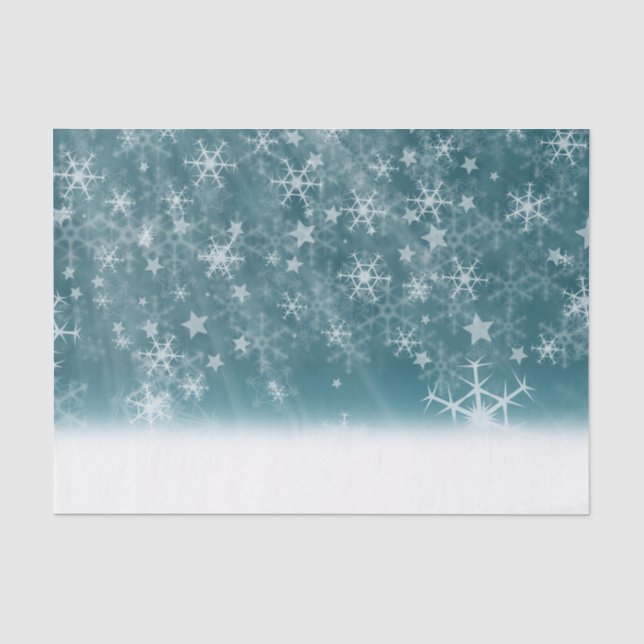Hintergrund der Winterschneeflocke Seidenpapier (Vorderseite)