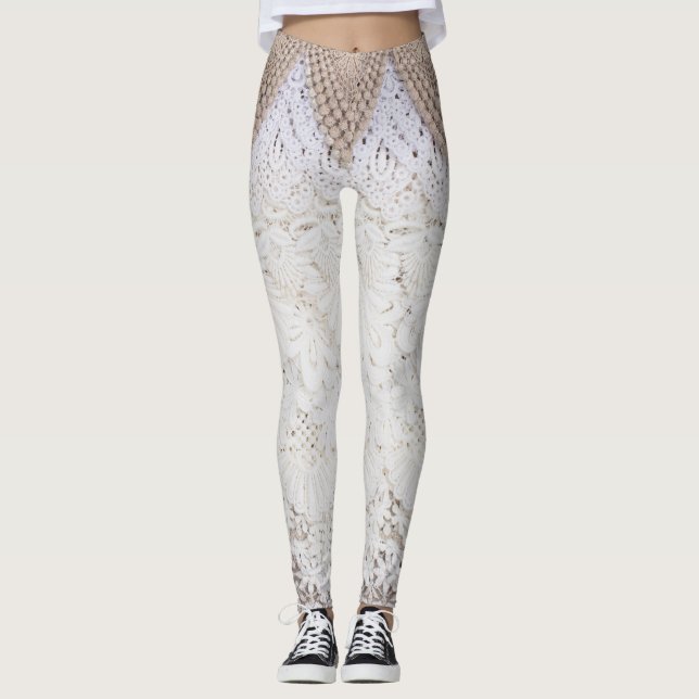 Hintergrund der zarten Spitzen-Textur Leggings (Vorderseite)