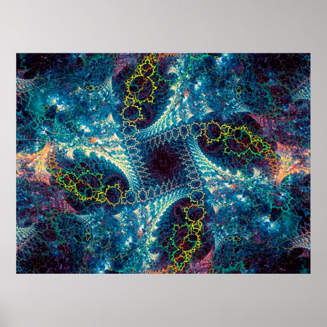 Hintergrund des abstrakten Fraktals - computergene Poster (Vorne)