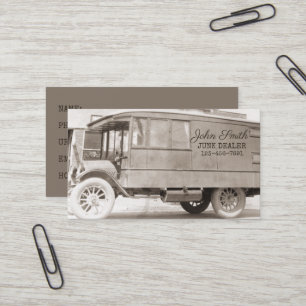 Hintergrund des antiken Truck Sepia Junk Händlers Visitenkarte