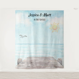 Hintergrund des Beach Wedding Foto Booth Wandteppich