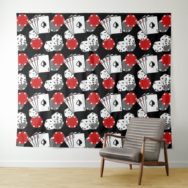 Hintergrund des Black Casino Pokers Wandteppich (Beispiel (Horizontal))
