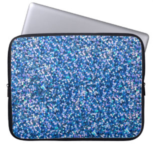 Hintergrund des blauen Glitzer Hintergrund gefüllt Laptopschutzhülle
