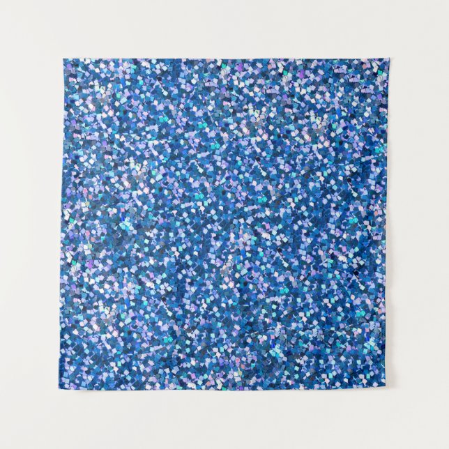 Hintergrund des blauen Glitzer Hintergrund gefüllt Wandteppich (Vorderseite)