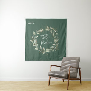 Hintergrund des botanischen sukkulenten Brautparty Wandteppich